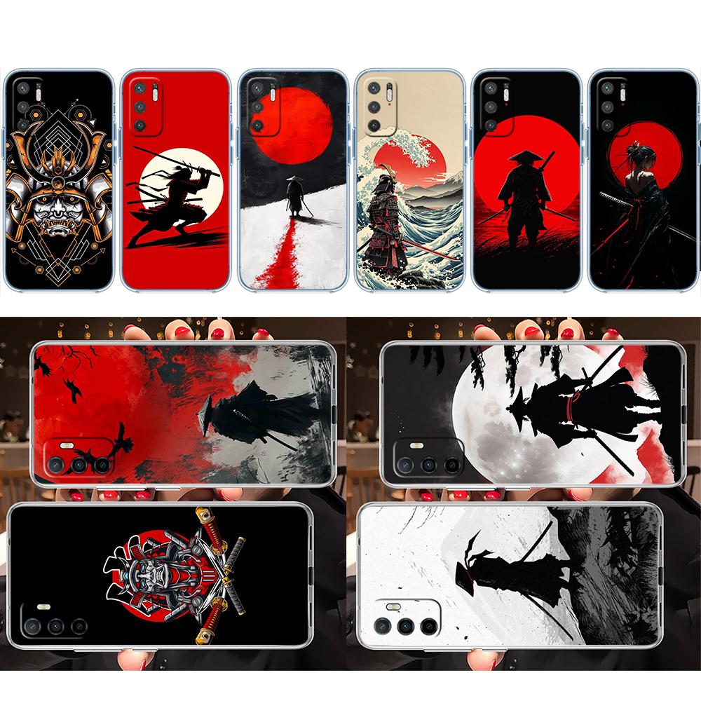 CJ70 Japan Samurai Mjukt Skal Genomskinligt Fodral för Motorola Moto Edge 20 30 40 50 S30 Fusion Ultra Pro Neo Lite + G200 G23
