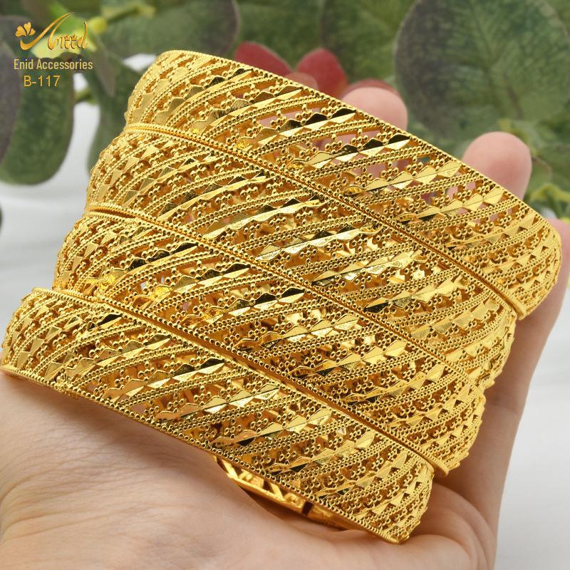 Alloy Spring Indian Gold-Plated Hollow Jewelry Set: Women's Bracelet Ring Bridal Accessories