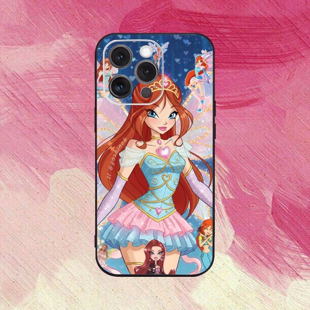 

Girl W-Winx Clubs Phone Case For iPhone17,16,15,14,13,12,11 Plus,Pro Max Soft Black Cover iPhone16