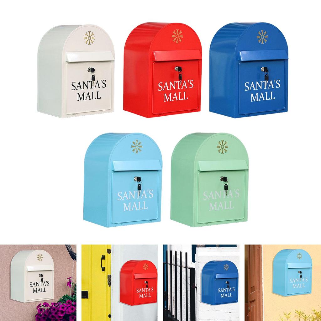 Lockable Mail Box Newspapers Large Capacity Iron Art Durable Rain Proof Hanging Box Mailbox Creative Letter Box for Home Decors