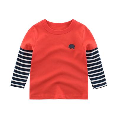 Jungen & Mädchen Basic Langarmshirt Einfarbig Streifen Rundhalsausschnitt Baumwoll-T-Shirt für Kinder