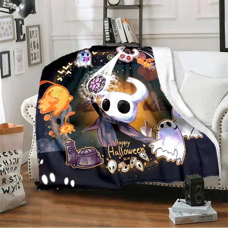 

Мультяшное игровое одеяло Hollow Knight, напечатанное на 3D-принтере, мягкое и удобное теплое одеяло, для кровати, дивана, дорожное покрывало для улицы#(3) 75X95CM серый