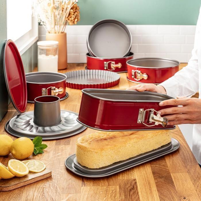 TEFAL DELIBAKE ACIER ROUGE CARBONE Moule à cake à charnière 30 cm J1640314