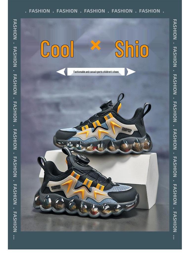 2024 Frühling/Sommer Jungen Atmungsaktive Mesh Sportschuhe mit Drehknopf