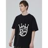 Men's Black T-Shirt King Crown Graphic Print Casual Streetwear Top for Everyday Wear