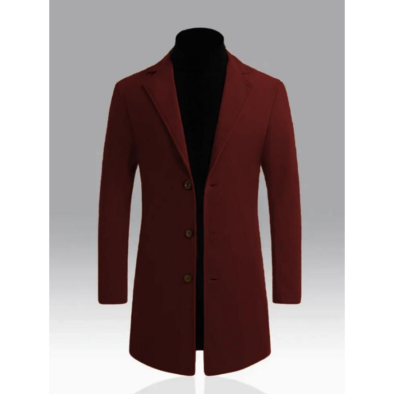 Men S Slim Fit Mid Length Trench Coat Casual Business Style