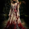 Hot Sale Craft V-Neck Sweet Ladies Halloween Dress Ladies Dress