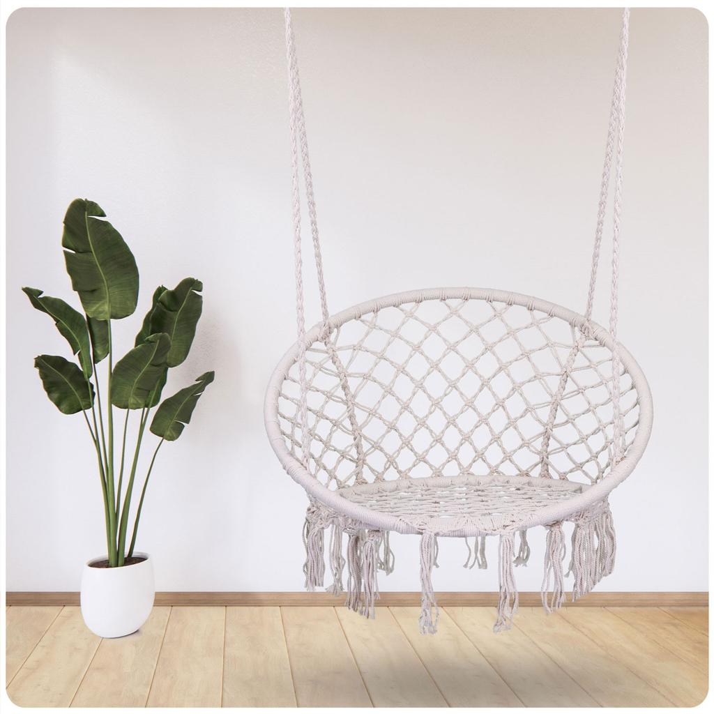 Hanging Garden Swing Chair Boho Beige