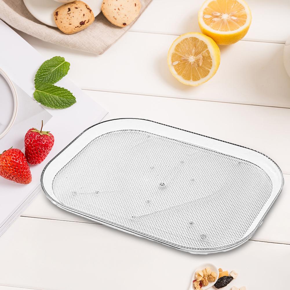 Household Fridge Organizer Tray Non-Skid Turntable Rack Saving Space Clear 360 Degree Rotatable for Cabinet Closet Vanity Makeup