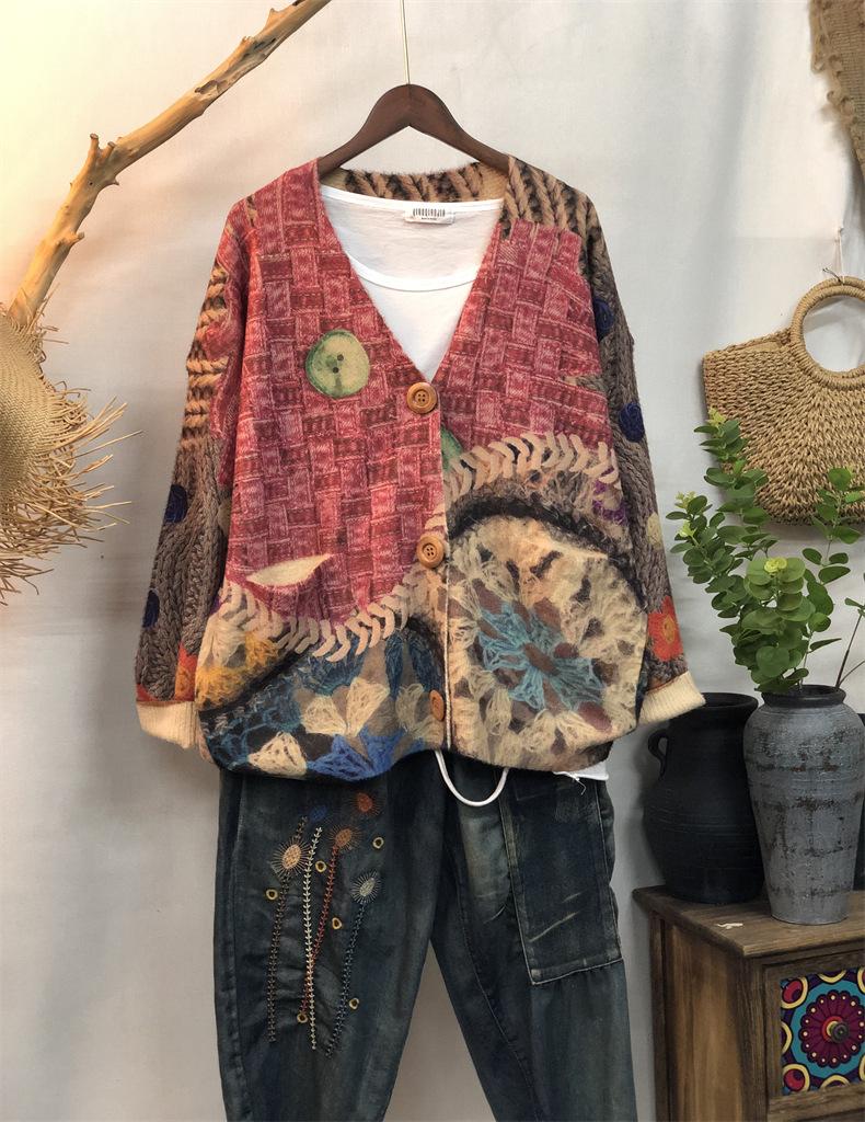 Early Autumn New Products Women's Coat Knitted Sweater Mink Knitted Cardigan V-neck Women's Loose Top Sweater Cardigan Fashion