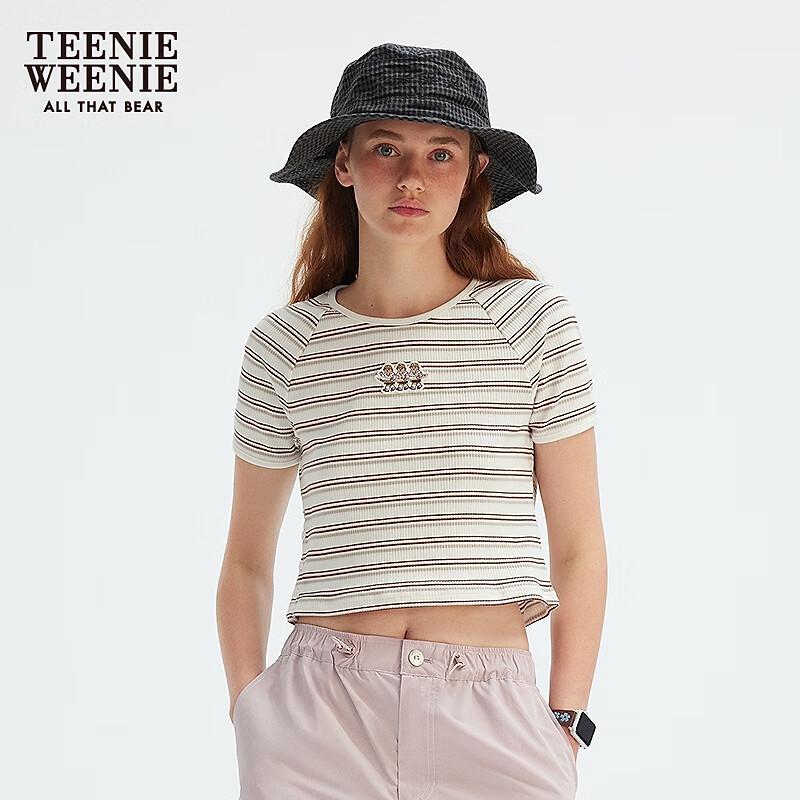 Teenie Weenie Women s 2025 Autumn Colorful Striped Bear T-Shirt M