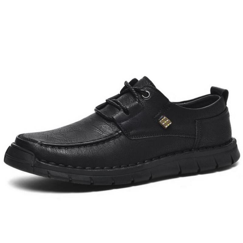 Autumn Men Casual Shoes Handmade Leather Loafers Comfortable Men's Shoes Quality Split Leather Flat Moccasins Men Sneakers
