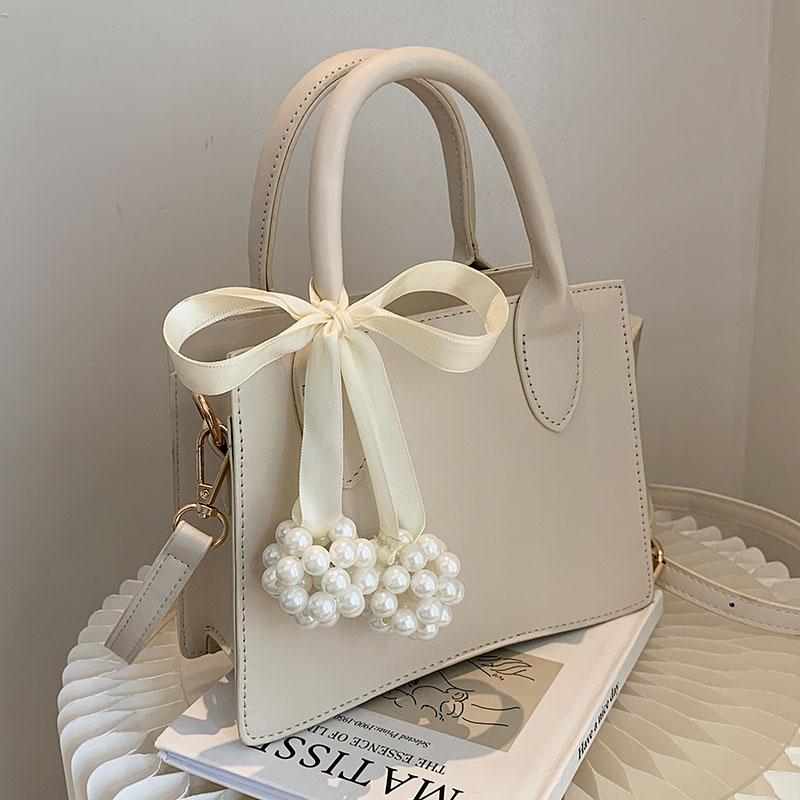 Red Women Wedding Handbag Large Capacity Scarves Decor Pu Leather Female Crossbody Bag High Grade Textured One Shoulder Bag