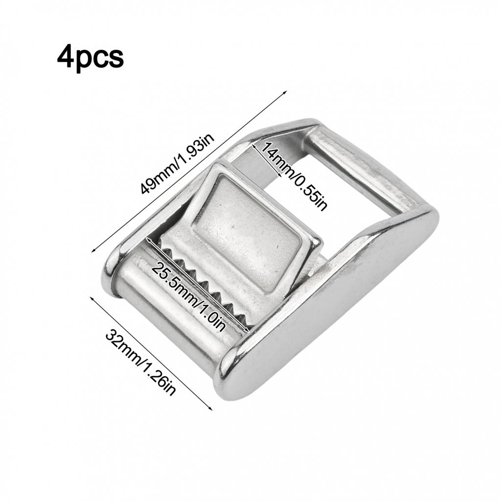 Ratschekasten-Set aus Edelstahl, Viererpack, Entwickelt für 25 mm Gurtbandbedarf