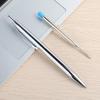 Metal Ballpoint Pen Stainless Steel Push Style 0.7mm Blue Black Ink School Stationery Supplies Color Silver Gold Pens