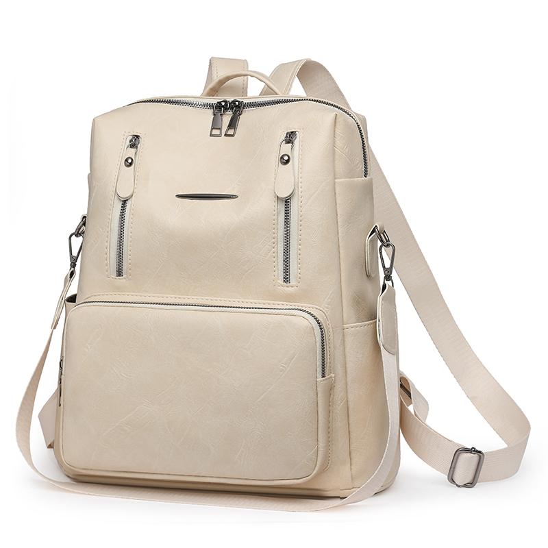 Large Capacity Women's Backpack Travel PU Backpack Student Schoolbag