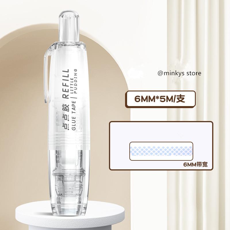 6MM*5M Press Style Dot Double Sided Tape Roller Refillable Adhesive Tape Glue Dispenser School Office Stationery