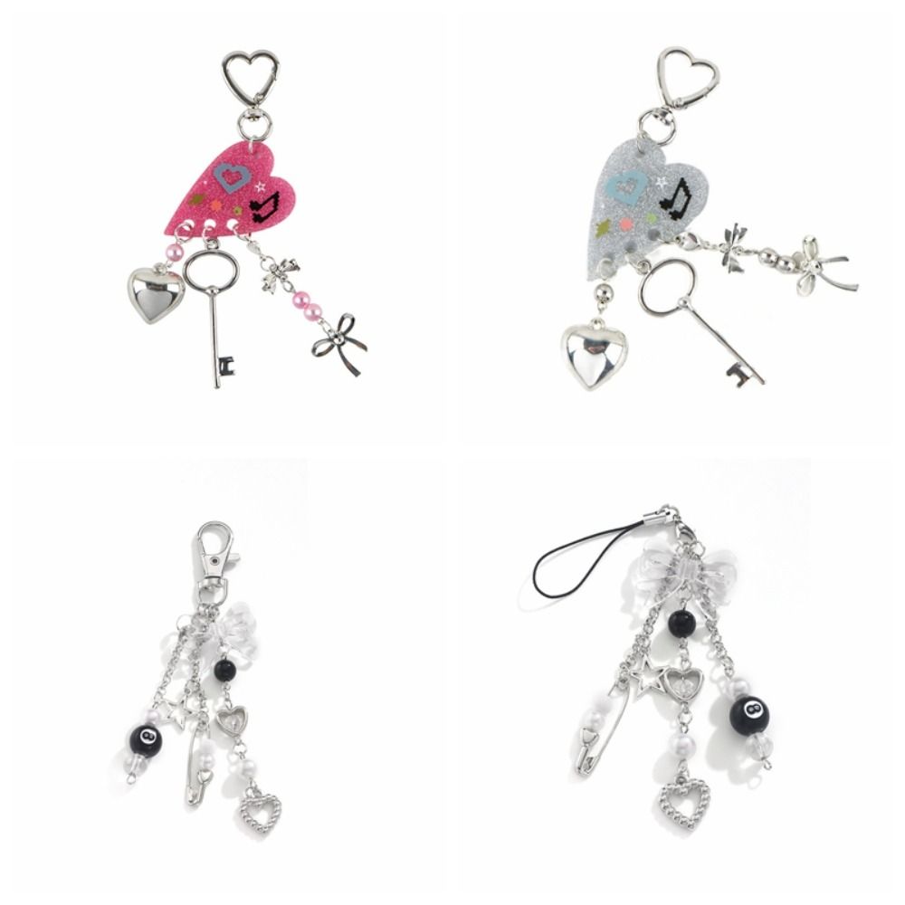 Zinc Zinc Alloy 8 Ball Star Keychain Phone Chain Billiards Black 8 Key Chain  Creative Gift