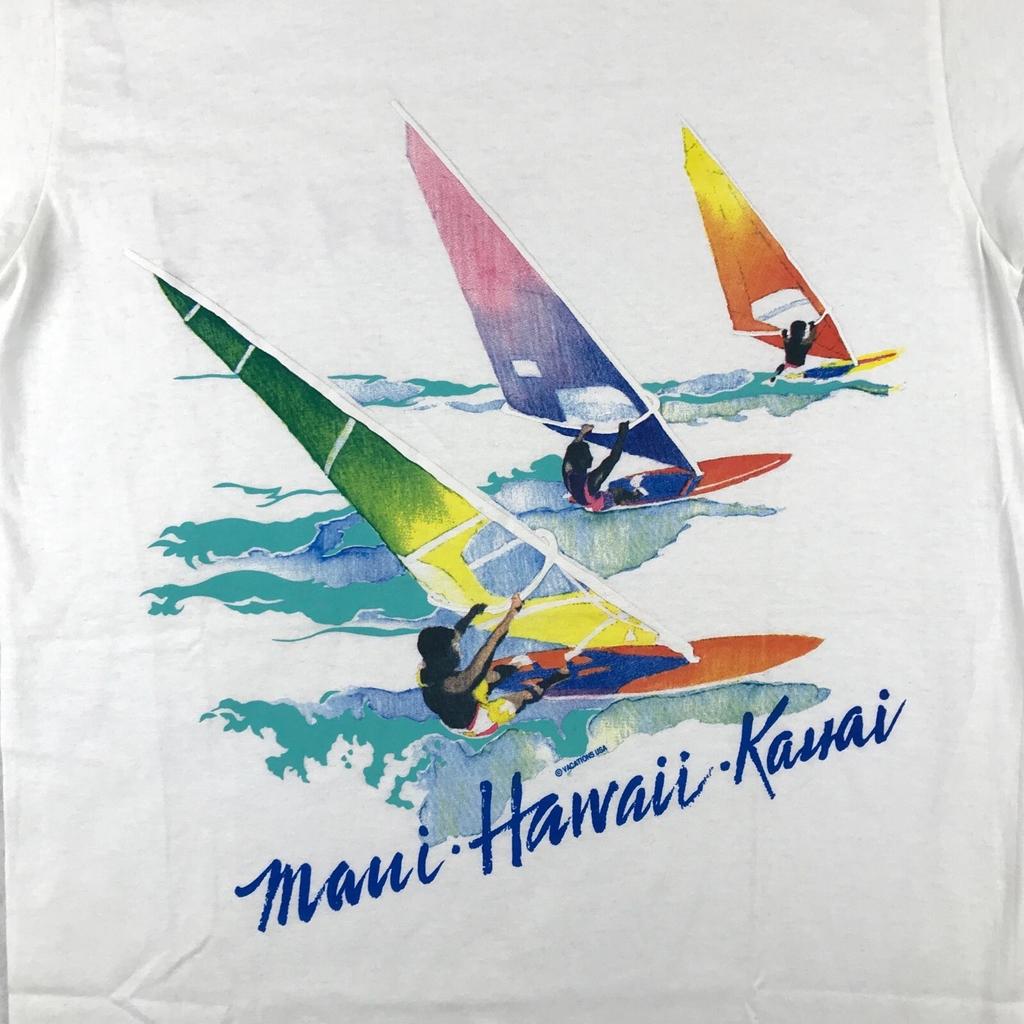 NWT Vintage 80s MAUI HAWAII KAUAI WIND SURF T-Shirt M Single Stitch Rainbow NOS