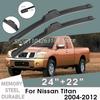 Car Wiper Blade Blades For Nissan Titan 2004-2012 24"+22" Windshield Windscreen Clean Rubber Silicon Cars Wipers Accessories