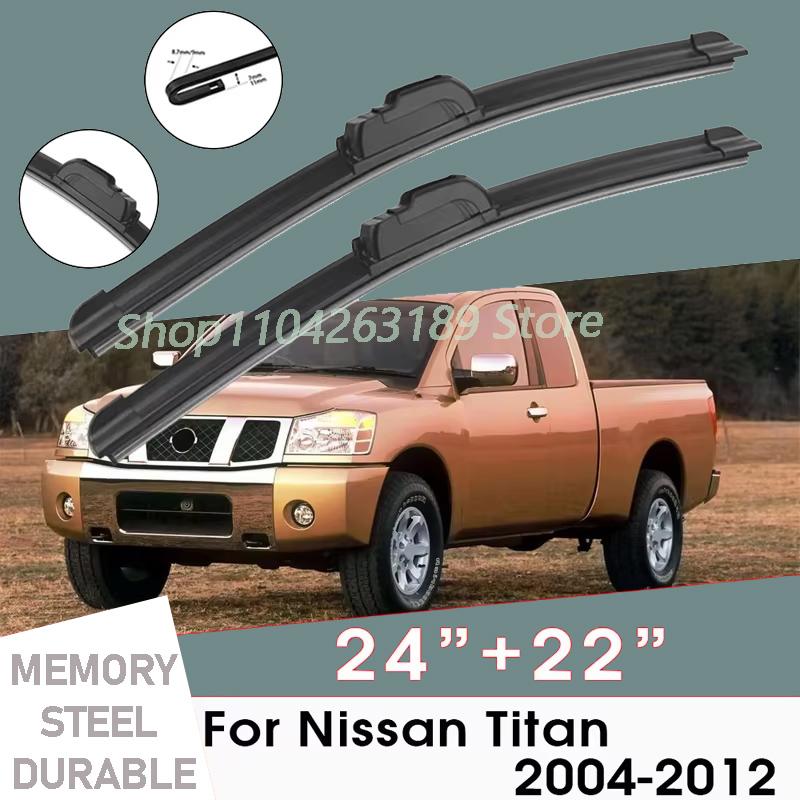 Car Wiper Blade Blades For Nissan Titan 2004-2012 24"+22" Windshield Windscreen Clean Rubber Silicon Cars Wipers Accessories