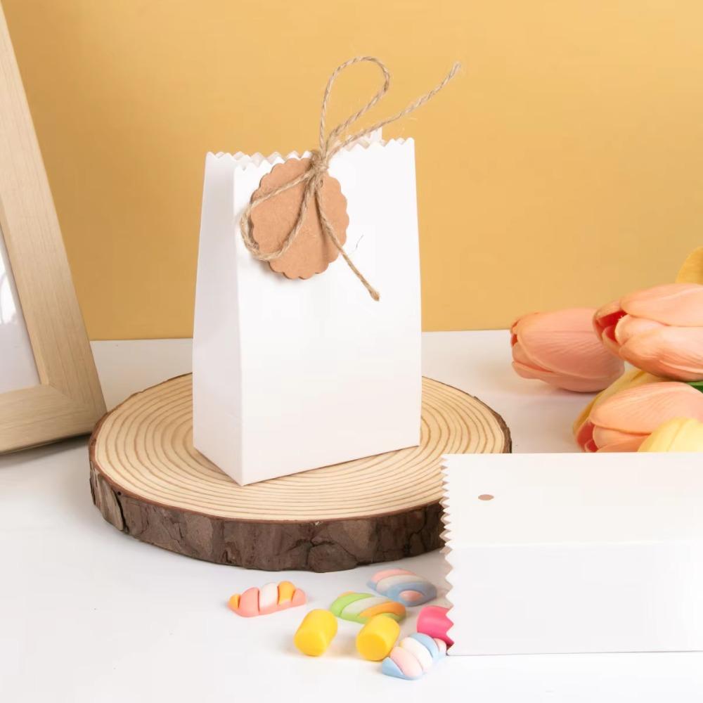 Refilling Kraft Paper Cookie Bag with Rope Tag Birthday Party Favors Box Food Packaging Bag Gift