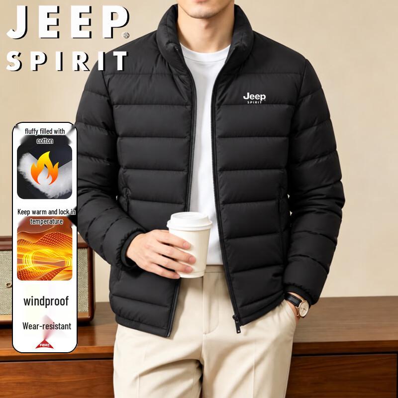 JEEP SPIRIT Men's Stand-Collar Windproof Padded Jacket