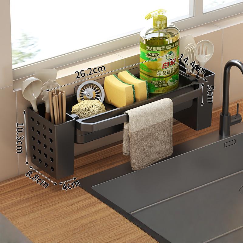 Drain Rack Kitchen Sink Organizer Self-Draining Shelf Sponge Holder Dishcloth Faucet Storage Soap Drainer Kitchen Accessories