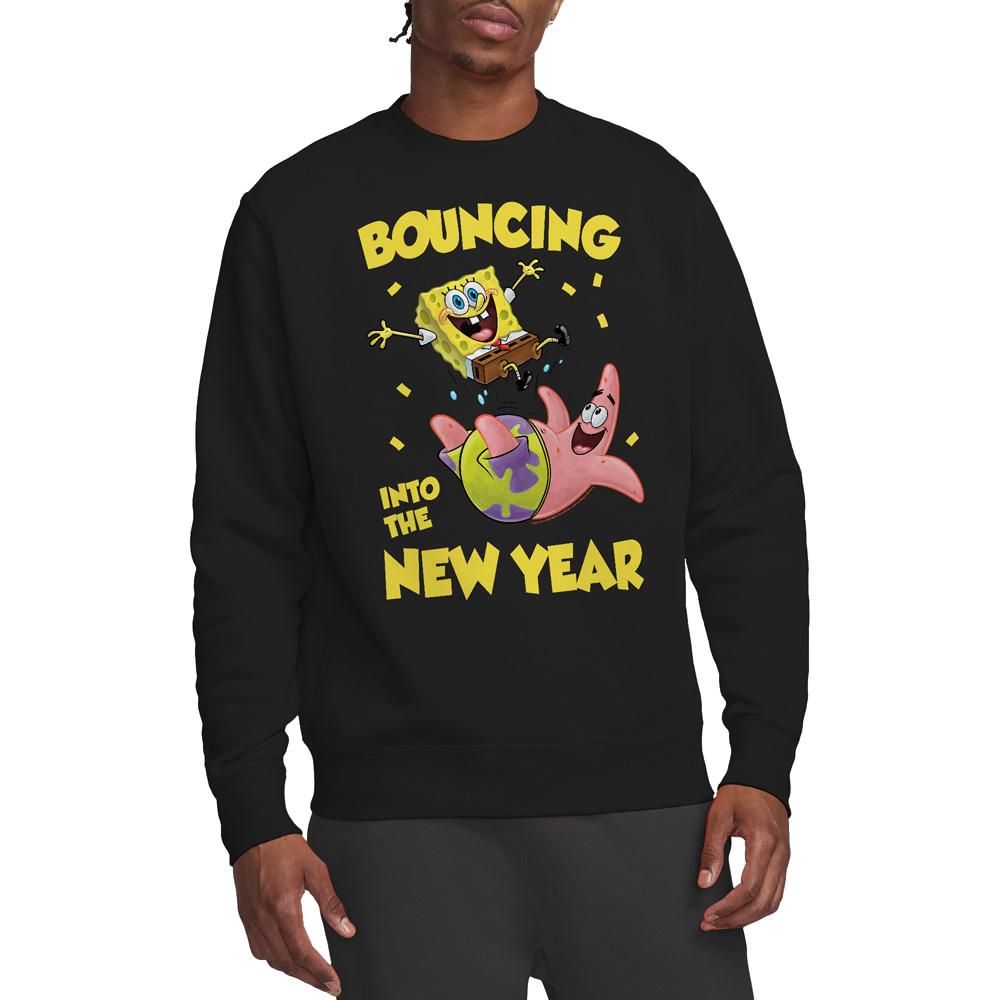 SpongeBob SquarePants Unisex Adult Bouncing Into The New Year Sweatshirt