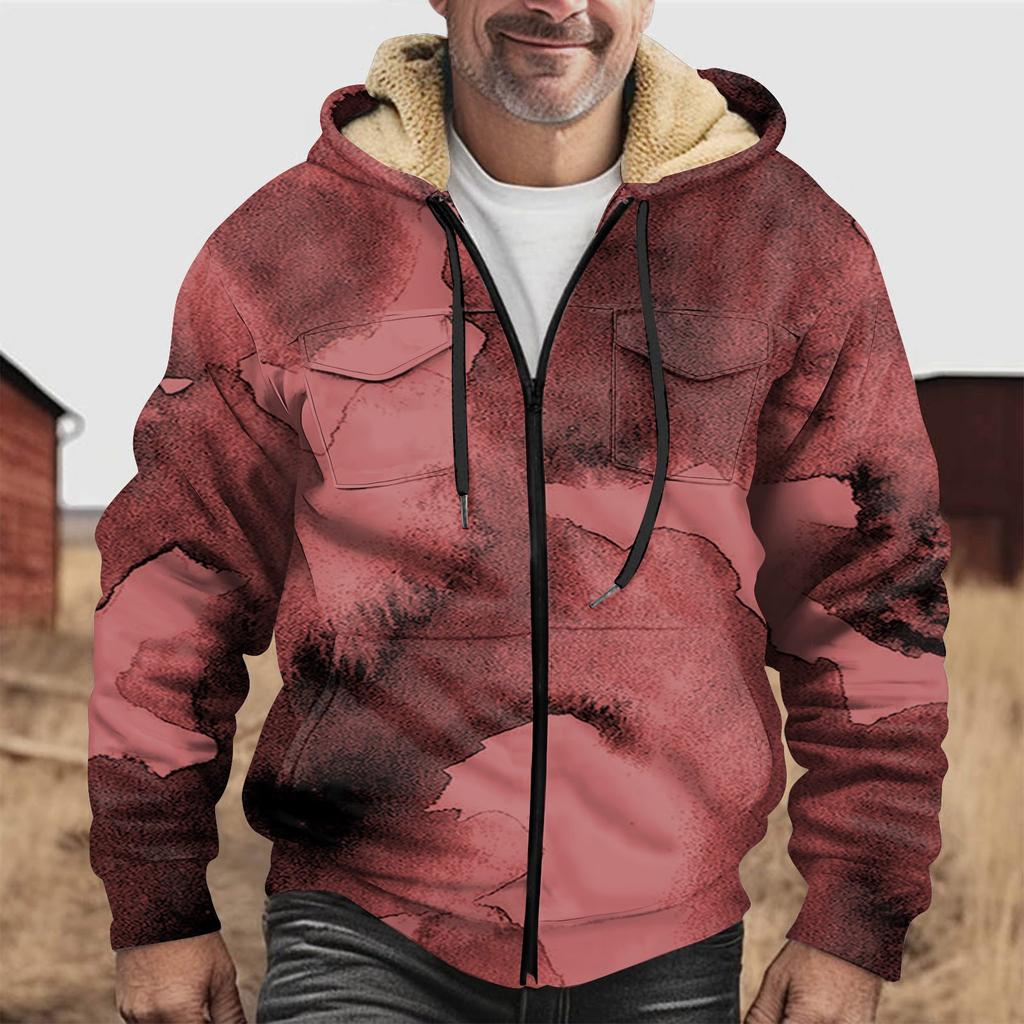 Men's Thickened Button Double Pocket Jacket With Pocket Insert Cotton Jacket