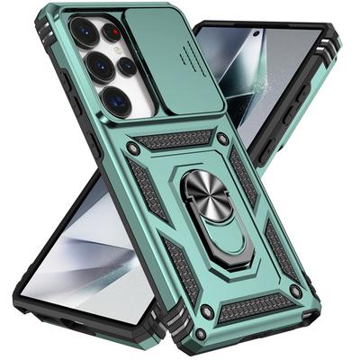 Voor Samsung Galaxy S25 Ultra 5G Hoes Armor Magnetische Ringhouder Cover Voor Galaxy S25 Plus S25Ultra S 25 Schuif Lens Bescherming Funda
