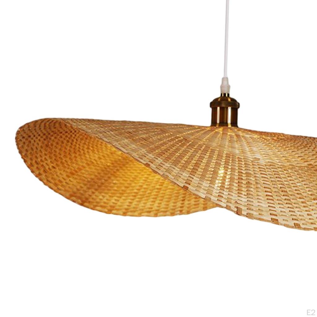 Bamboo Lamp Shade Lampshade Handmade Hanging Ceiling Chandelier Light Shades Cover Dustproof