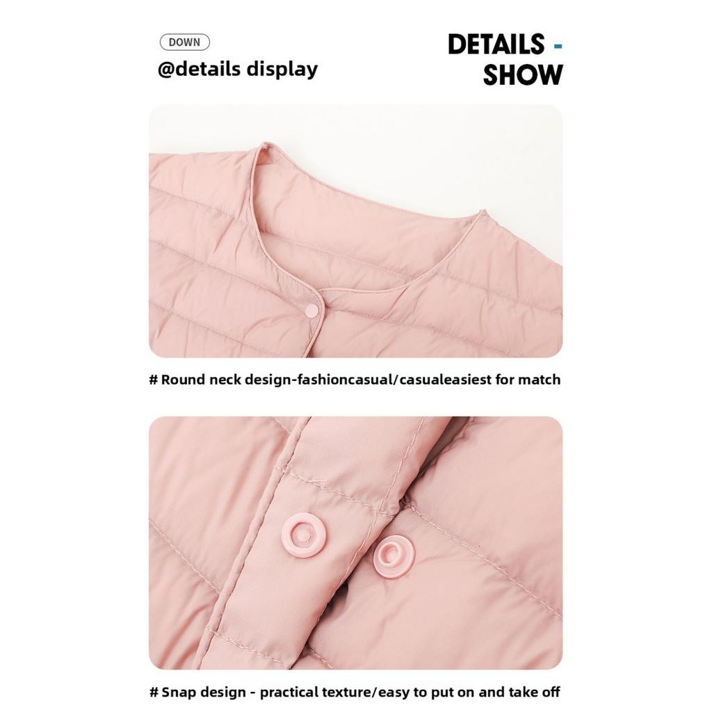Lightweight Down Cotton Jacket, Women's Autumn and Winter Down Jacket, Lightweight and Thin Inner Lining, Fashionable and Warm