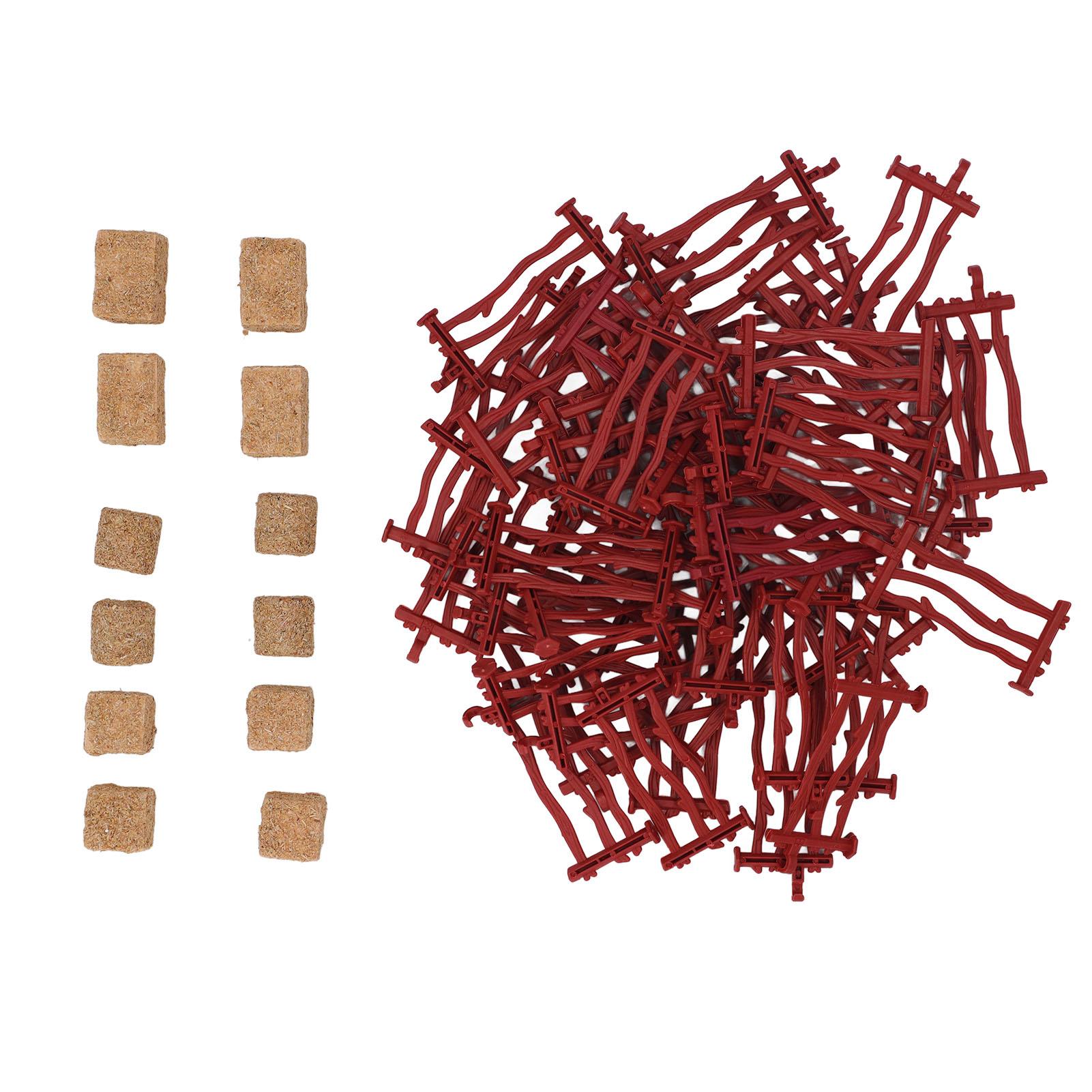 

Toy Fence Set Plastic and Peech Wood 12 Mini Hay Bales and 50 Animal Fence Panel Paddock Toys