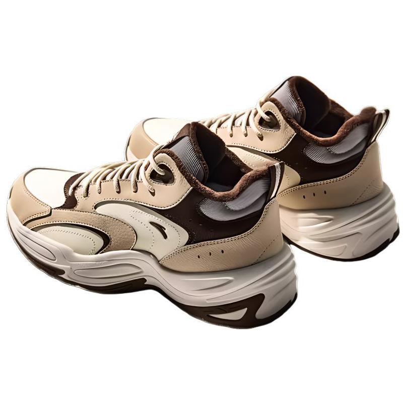 Anta Cross Trendy Versatile Fleece Non-Slip Warm Low-Top Casual Shoes Men sneaker Light-Brown 112448957-2