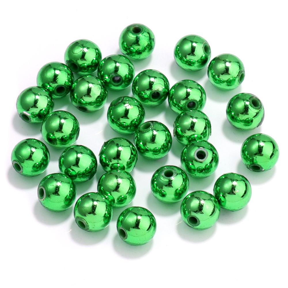 50-200pcs Acrylic Christmas Beads 6 8 10 12mm Red Green Color Round Loose Spacer Beads For DIY Jewelry Making Bracelets Necklace