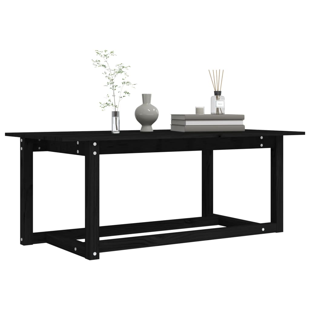 Coffee Table Black 110x55x45 Cm Solid Pine Wood