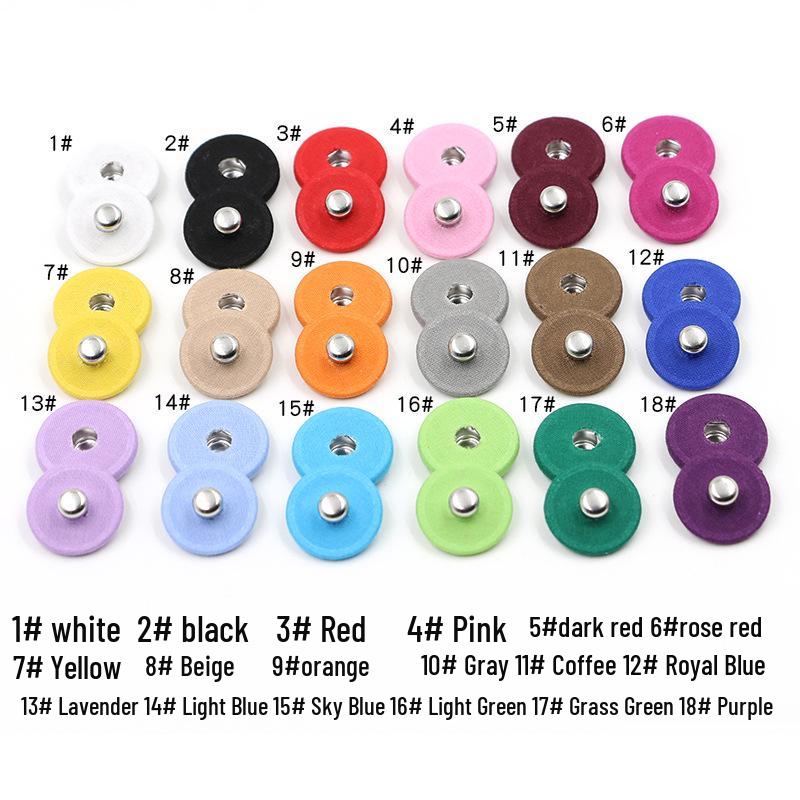 Metal Snap Button with Colored Fabric Cover - High-End Copper Male-Female Hidden Buckle