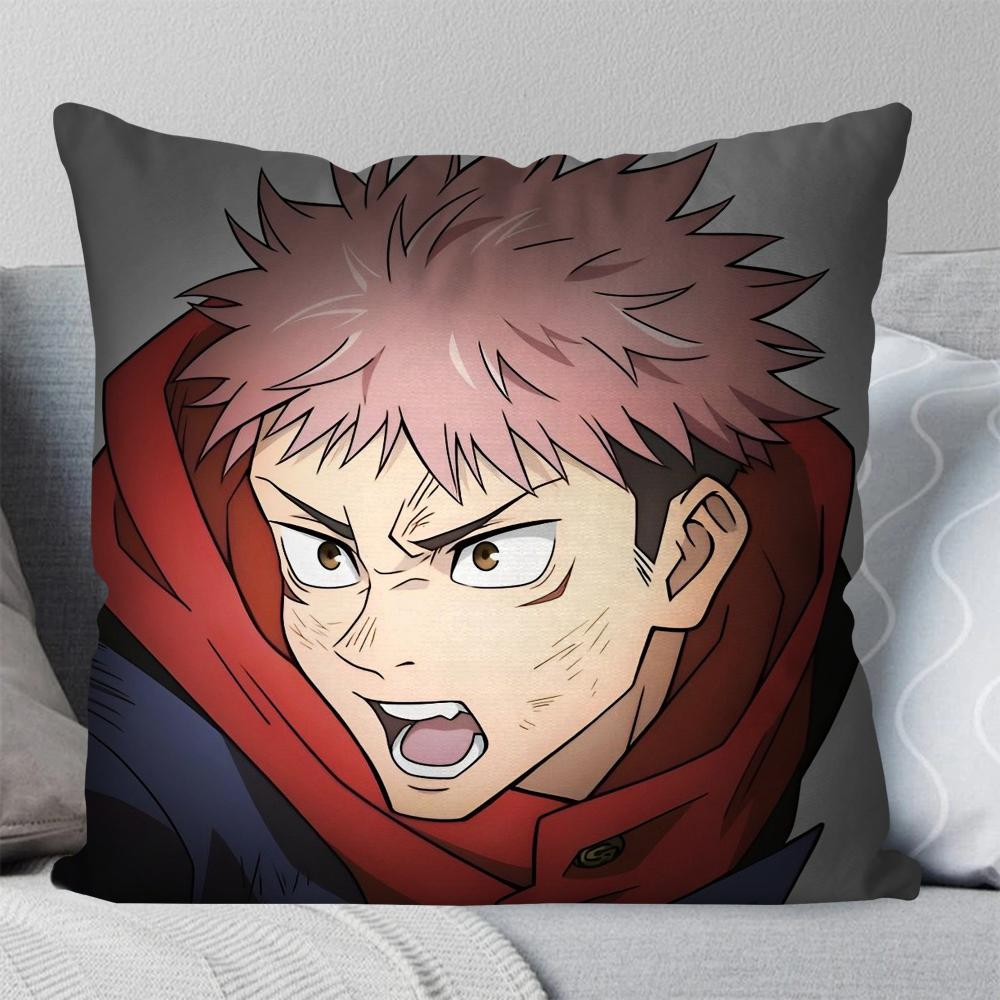 Itadori Yuji Animation Jujutsu Kaisen Pillow Case Square Pillow Bedroom Sofa Leisure ComfortCarLiving Room Home Decoration 40X40