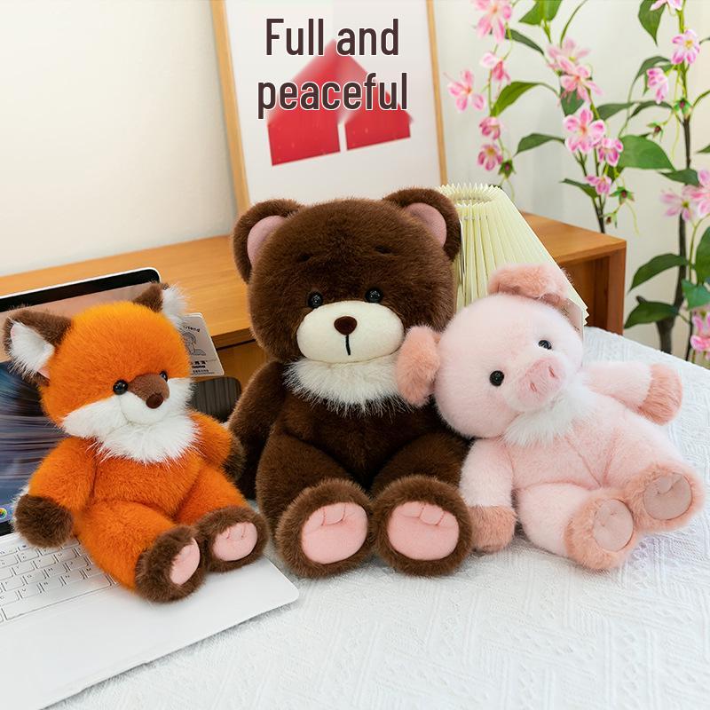 Adorable Pig and Fox Plush Doll Collection: Soft Animal Cushions and Figures