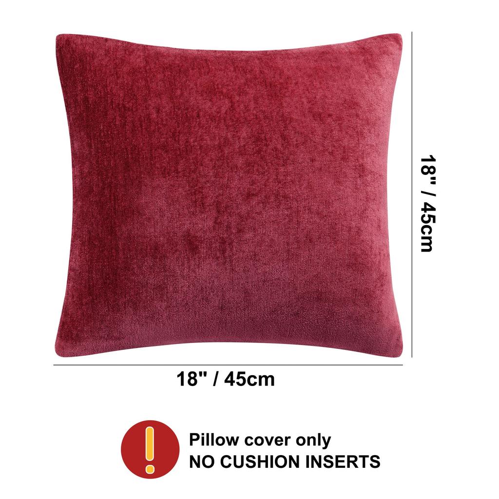 PiccoCasa Cushion Covers, Chenille, Set of 2, Water-Repellent, Scandinavian Style, Stylish, Hidden Zipper, Sofa Back Cover, Decorative Square Pillowca
