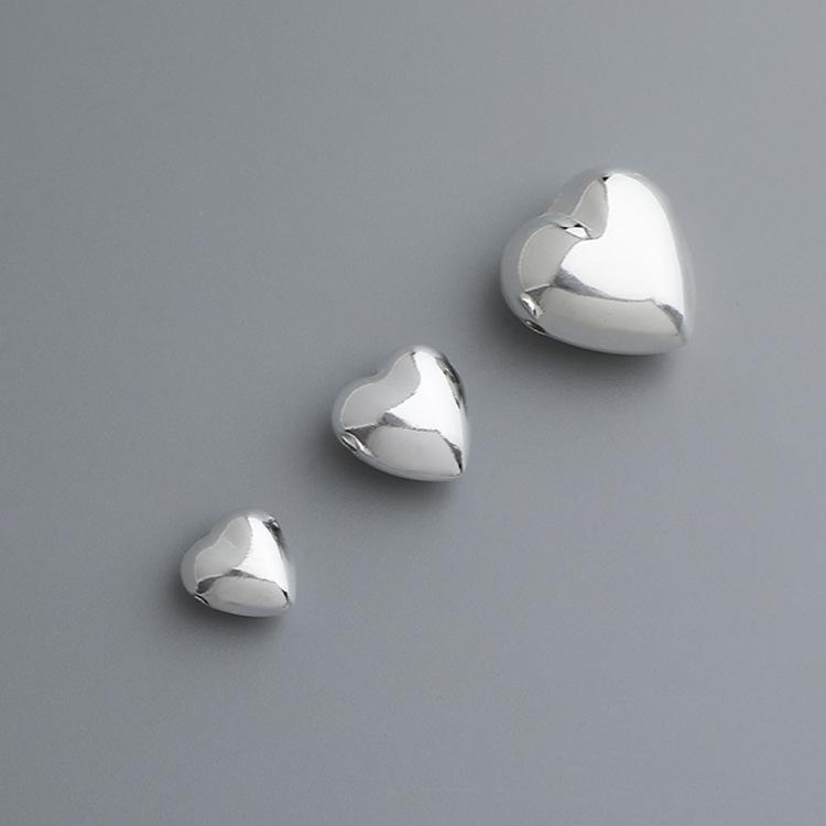 S925 Sterling Silver Heart Spacer Beads for DIY Bracelets & Necklaces