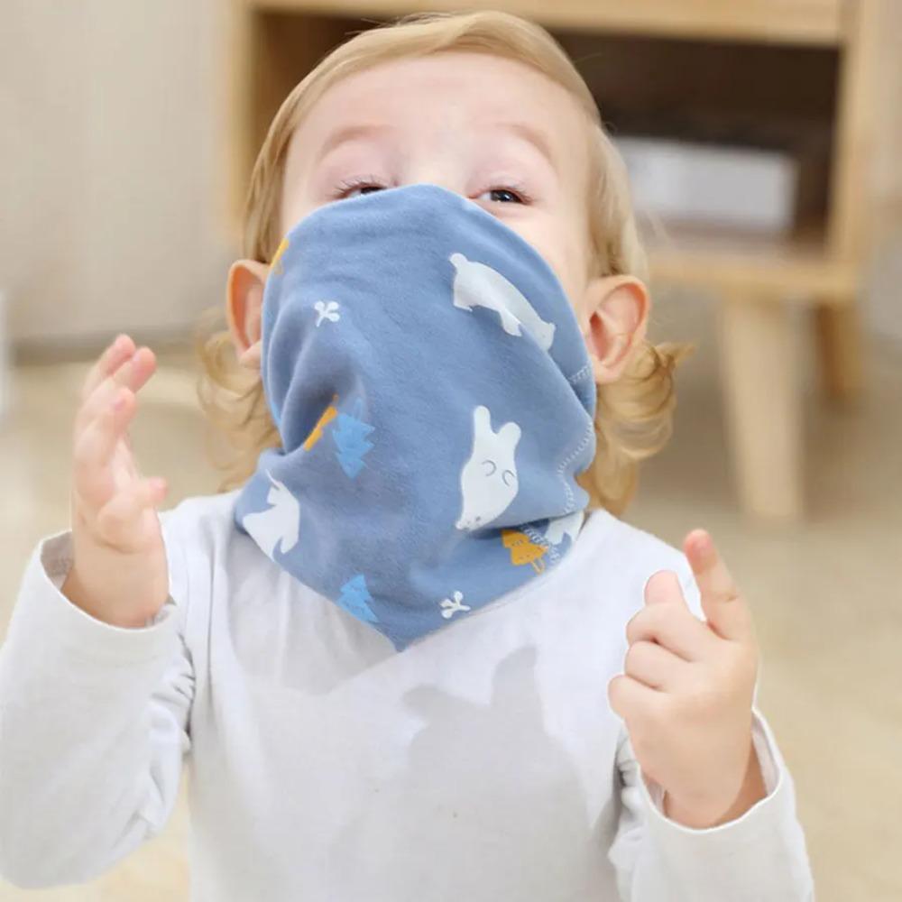 Kids Winter Warm Cartoon Scarf Soft Cotton Neck Collar For Baby Boys Girls Cute Neckerchief