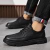 Hot selling men's leather shoes Minimalist gentleman style Daily office outdoor leisure business walking men's Black shoes