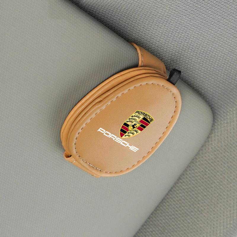 Lczcr3 Car Interior Glasses Clip Sunshade Storage Brace Accessories For Porsche Cayenne Panamera Macan 911 718 Taycan Boxster Cayman918