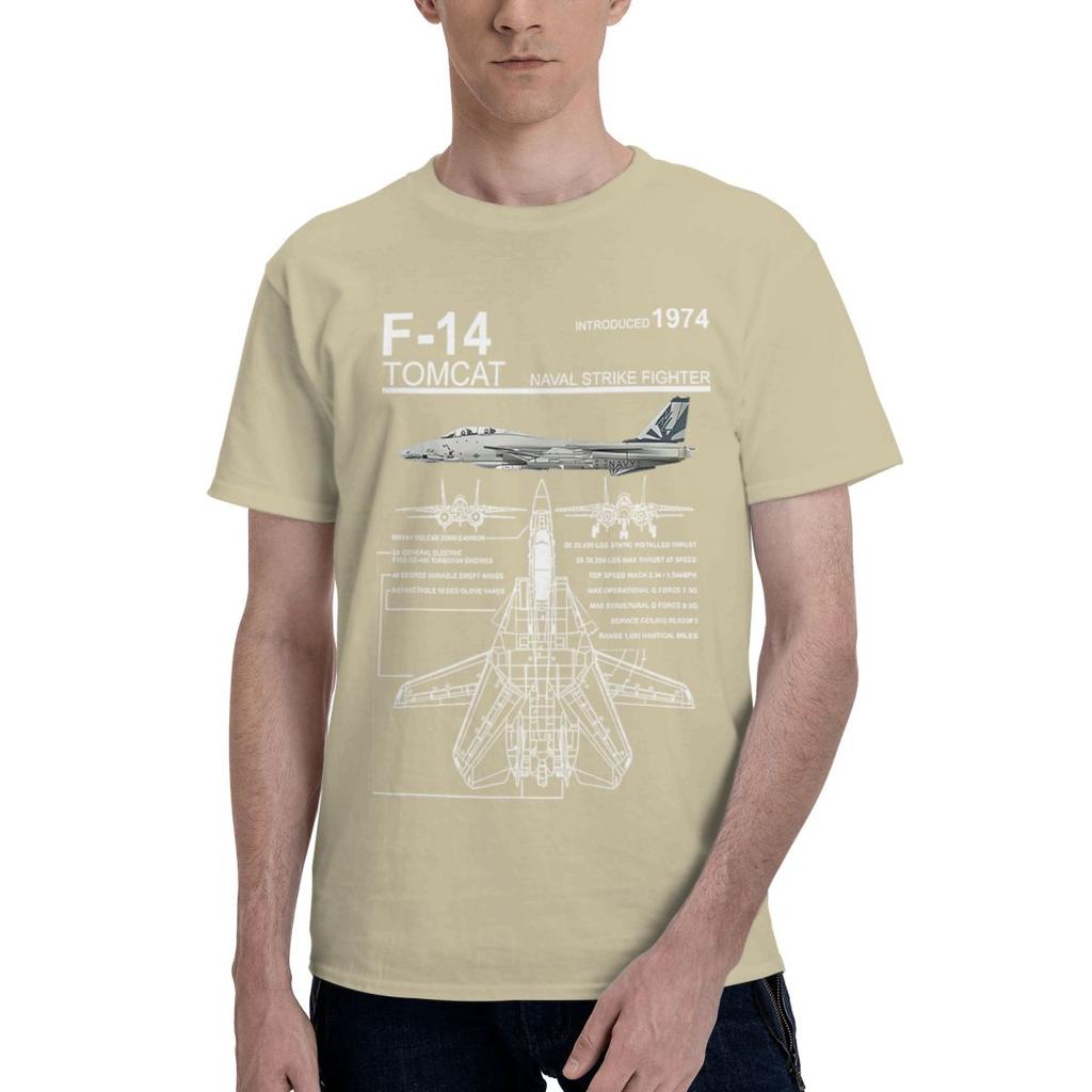 F14 Tomcat Naval Fighter Jet Diagram 100 Cotton Casual Breathable Confortable Men Top Football Shirts 2025 Men Clothes