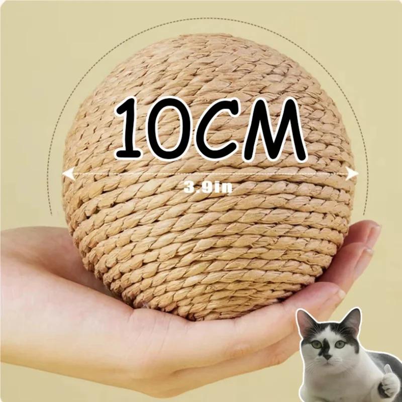 Interactive Super Big 10CM Sisal Cat Ball Toy with Sound for Kittens Teeth Cleaning Anti Bite Scratching Ball Pet Supplies