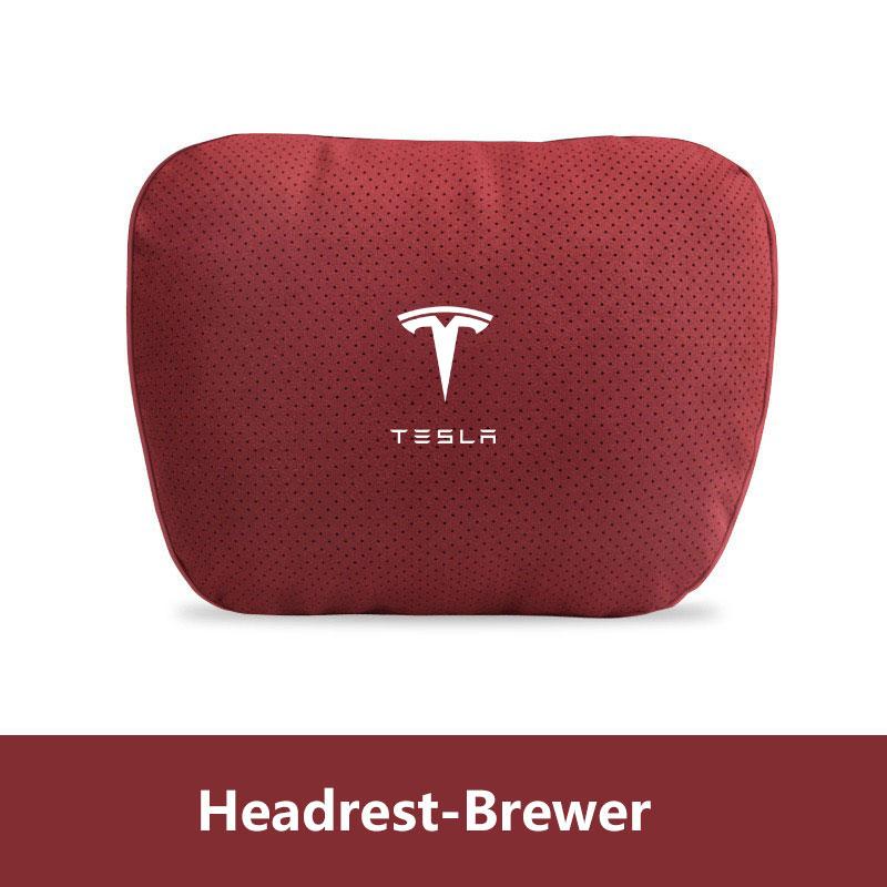 Tesla Model 3 Model Y Model S Model X Samochód Zamszowy Zagłówek Podpórka pod Szyję Siedzenie Miękka Poduszka na Szyję Samochodowy Tesla Akcesoria Samochodowe