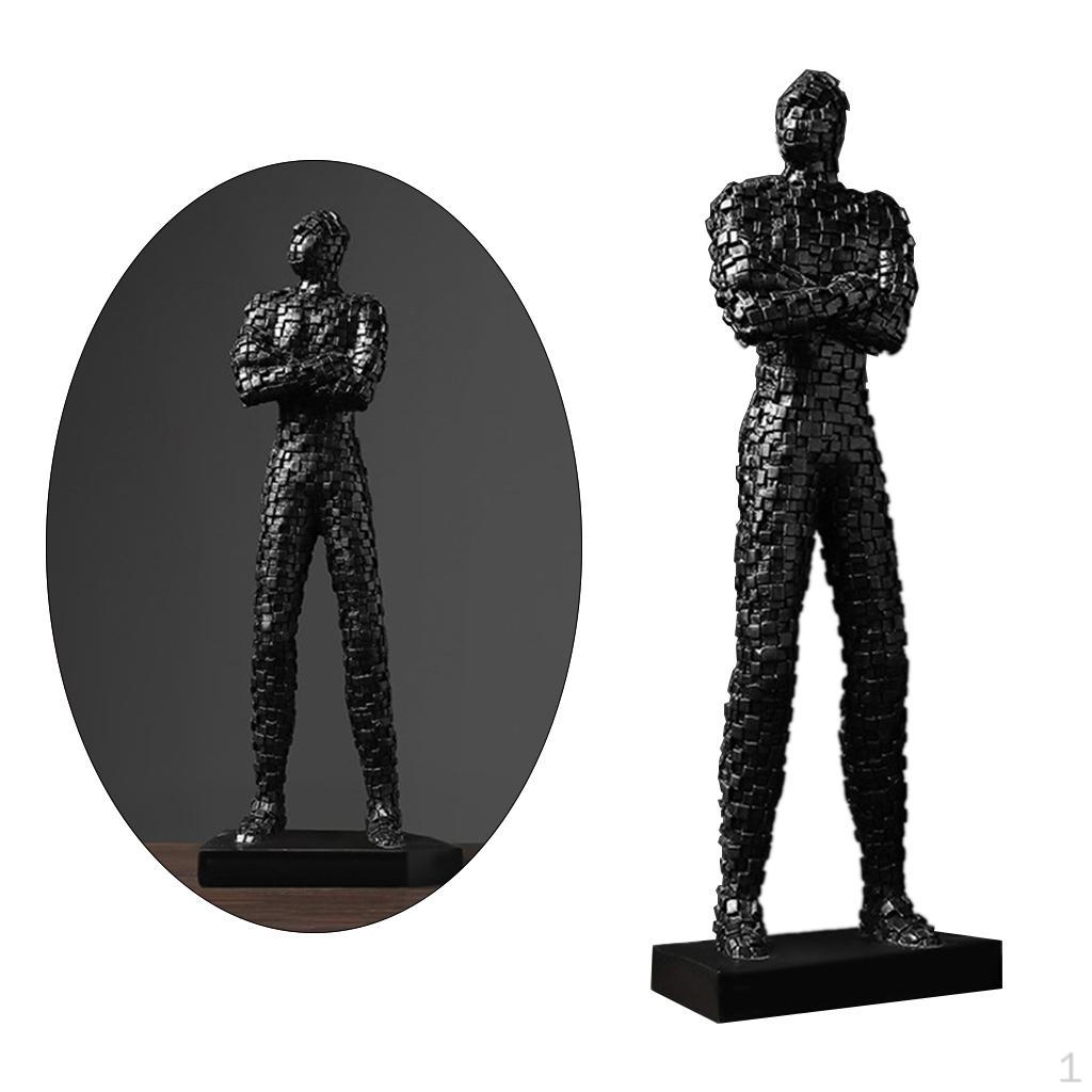 

Contemporary Abstract Thinker Sculpture for Home Decor Black Stand