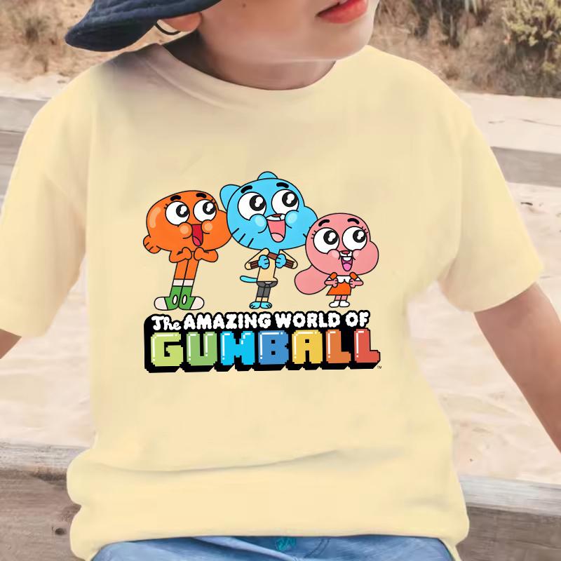 The Amazing World of Gumball Printed T-Shirt Kids Boys Girls Tops Casual Short Sleeve Crew Neck Comfortable T Shirt for Children